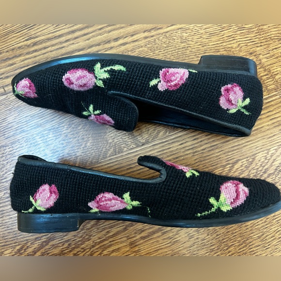 LARKSPUR COLLECTION Vintage Floral Needlepoint Embroidered Loafers Coquette 6.5‎ - Picture 8 of 9